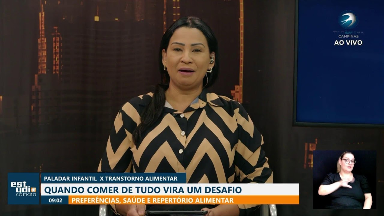 Nutricionista Yasmin Meinicke e psicóloga Laura Godoy durante entrevista sobre seletividade alimentar infantil na TV Câmara Campinas